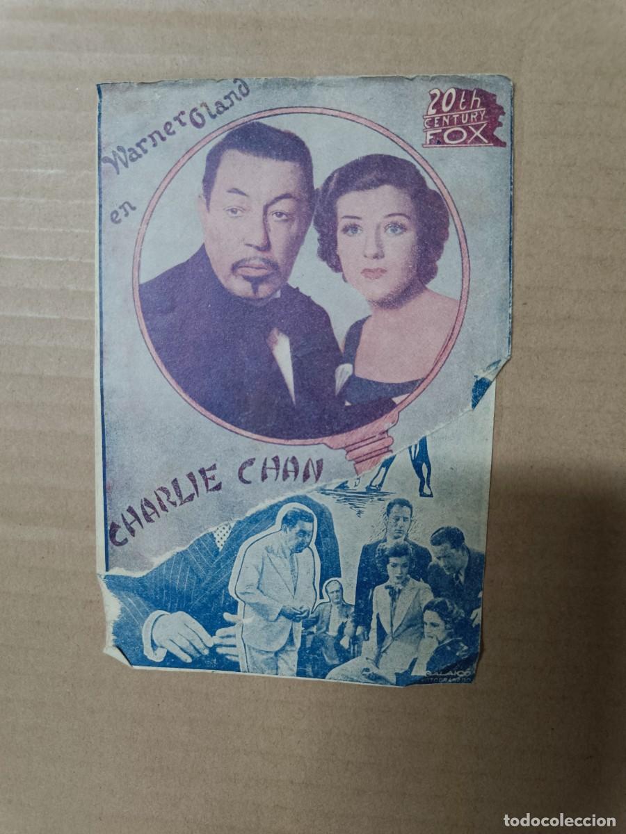 Folhetos de m&atilde;o de filmes antigos de cinema: ANTIGUA PROGRAMACION CINE CAPITOL, PELICULA CHARLIE CHAN, 1938 GUERRA CIVIL, SANTIAGO COMPOSTELA P25