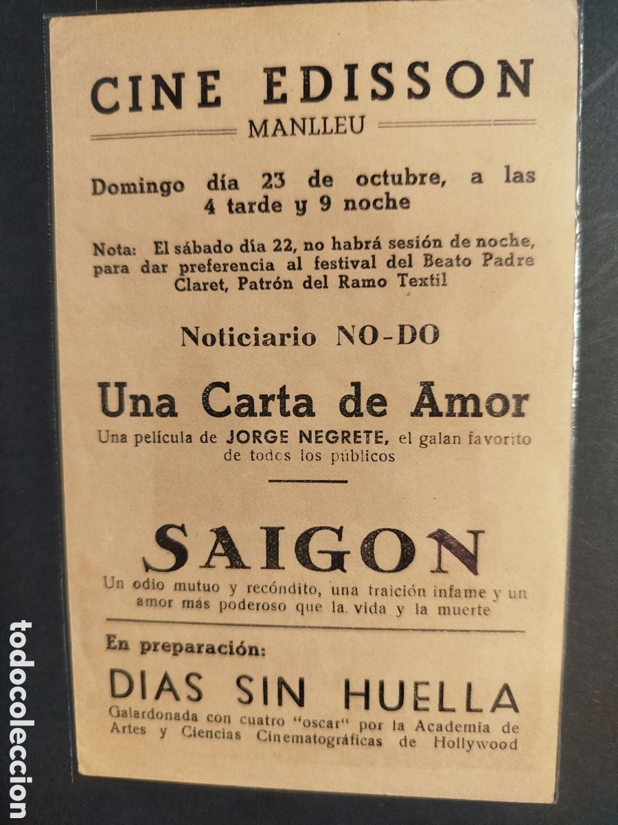 Cine: SAIGON ALAN LADD PROGRAMA DE MANO C/P - Foto 2