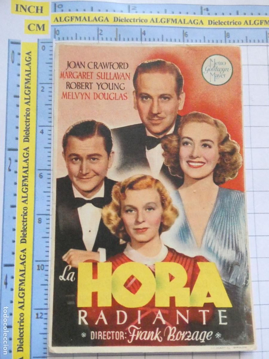 Cine: PROGRAMA DE MANO. PEL&Iacute;CULA HORA RADIANTE PUBLICIDAD CINE TEATRO CERVANTES M&Aacute;LAGA A&Ntilde;O 1945. 189