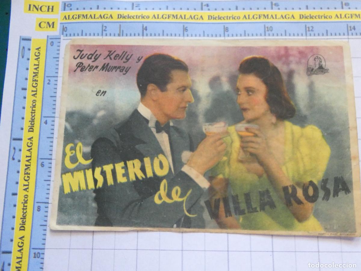 Cine: PROGRAMA DE MANO. PEL&Iacute;CULA EL MISTERIO DE VILLA ROSA PUBLICIDAD CINE ECHEGARAY M&Aacute;LAGA. 194