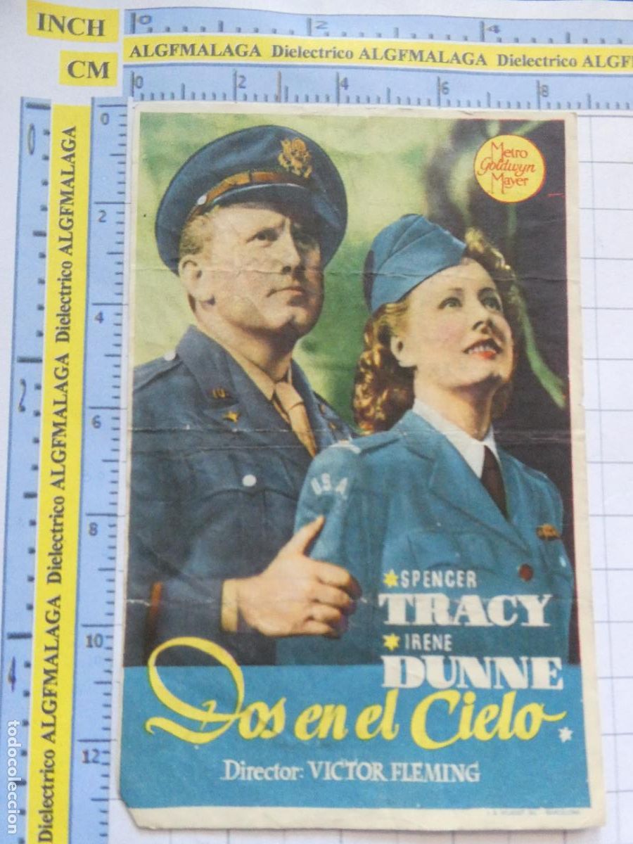 Cine: PROGRAMA DE MANO. PEL&Iacute;CULA DOS EN EL CIELO PUBLICIDAD CINE AVENIDA M&Aacute;LAGA. 195