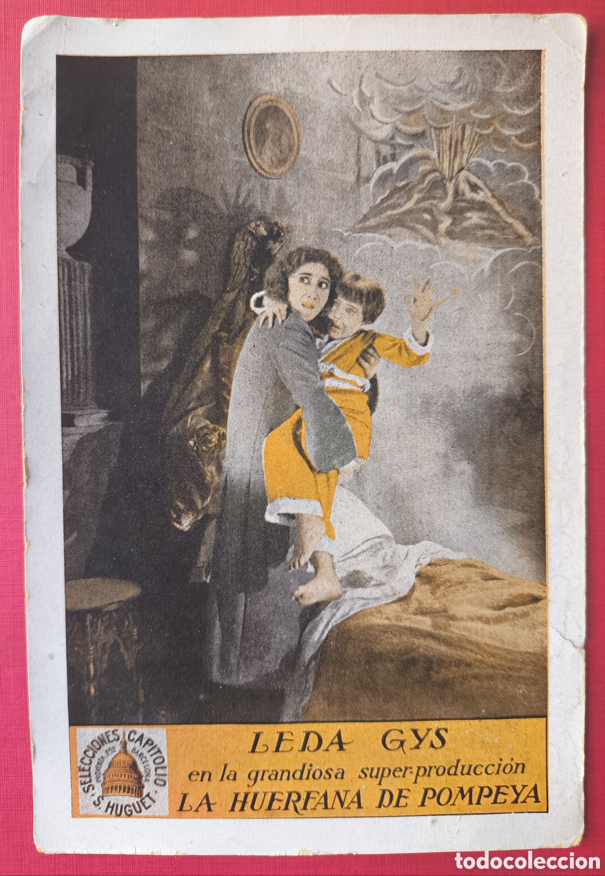Cine: CINE PROGRAMA DE MANO PEL&Iacute;CULA LA HU&Eacute;RFANA DE POMPEYA TARJETA POSTAL 1925
