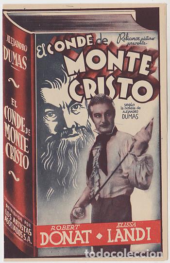 Cine: EL CONDE DE MONTECRISTO (doble con publicidad)