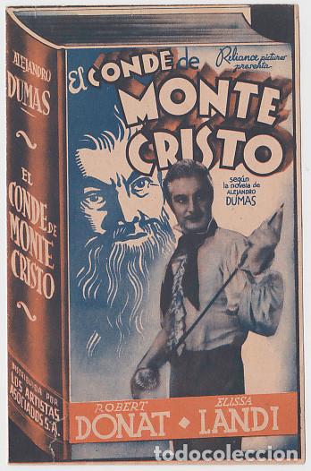 Cine: EL CONDE DE MONTECRISTO (doble sin publicidad)