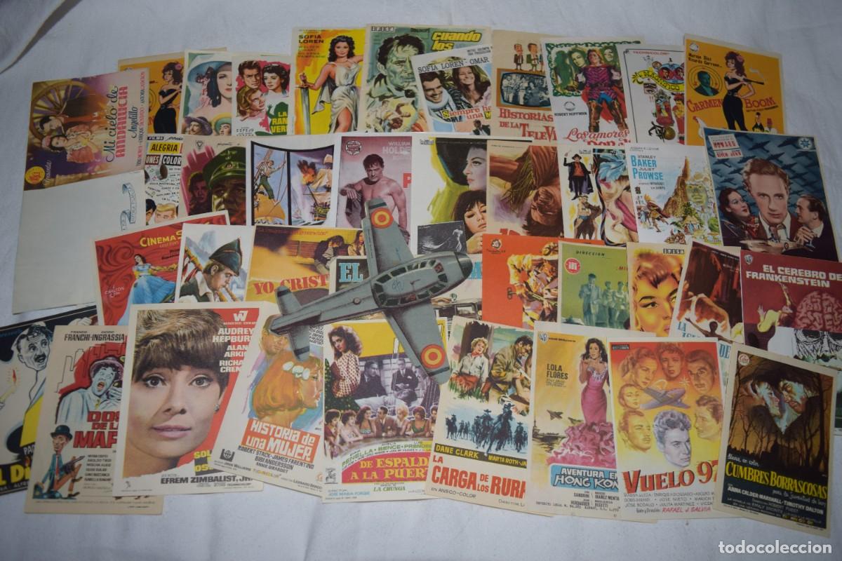 Cine: Sobre 40 FOLLETOS de MANO / Parte con publicidad diversa - Diferentes &eacute;pocas - &iexcl;Mira fotos! Lote 02