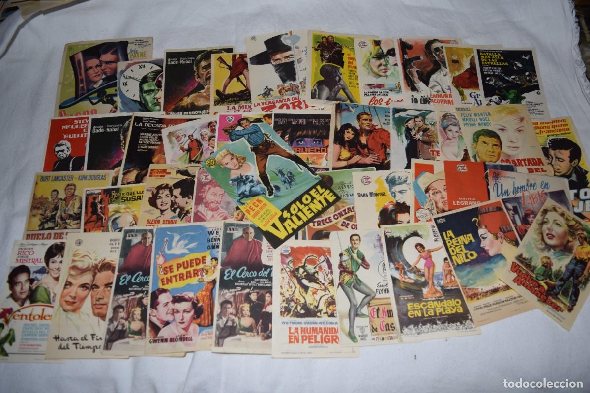 Folhetos de m&atilde;o de filmes antigos de cinema: Sobre 40 FOLLETOS de MANO / Parte con publicidad diversa - Diferentes &eacute;pocas - &iexcl;Mira fotos! Lote 04