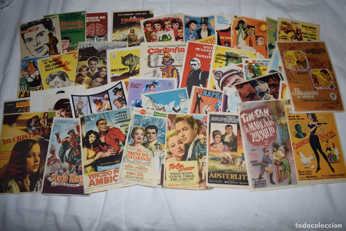 Foglietti di film di film antichi di cinema: Sobre 40 FOLLETOS de MANO / Parte con publicidad diversa - Diferentes &eacute;pocas - &iexcl;Mira fotos! Lote 06