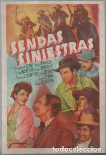 Cine: PROGRAMA DE CINE: SENDAS SINIESTRAS PC-11460 - Foto 1