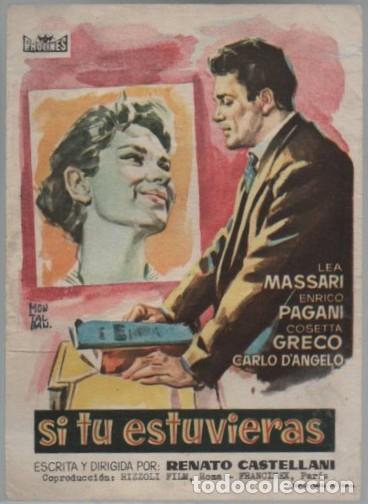 Cine: PROGRAMA DE CINE: SI TU ESTUVIERAS PC-11469