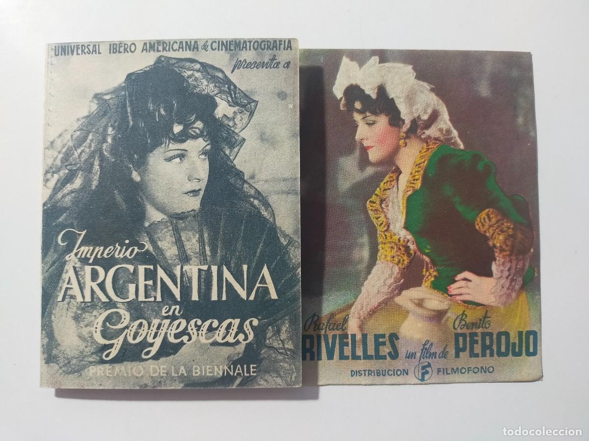 Cine: Programa Doble Orig GOYESCAS. Imperio Argentina, Rafael Rivelles. Cine Avenida, San Fernando (C&aacute;diz)