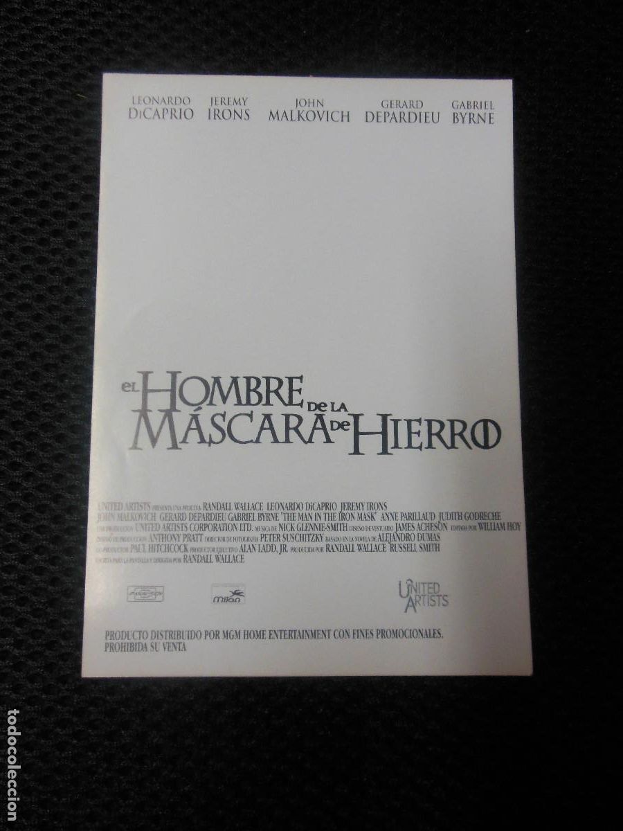 Cine: EL HOMBRE DE LA MASCARA DE HIERRO PROGRAMA DE CINE DARTAGNAN - Foto 2