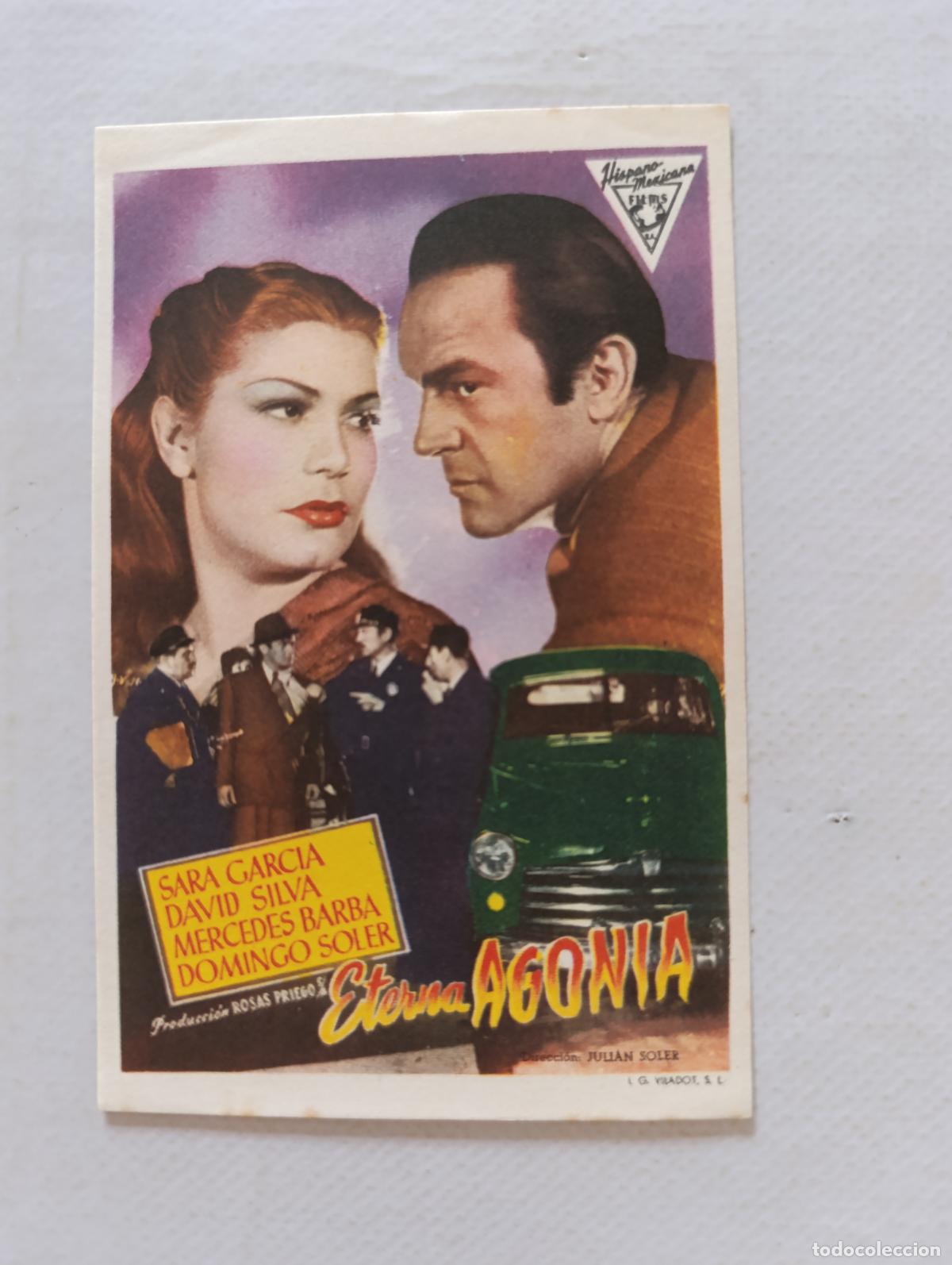 Cine: FOLLETO DE MANO - ETERNA AGONIA - SARA GARCIA - SIN PUBLICIDAD (148F)