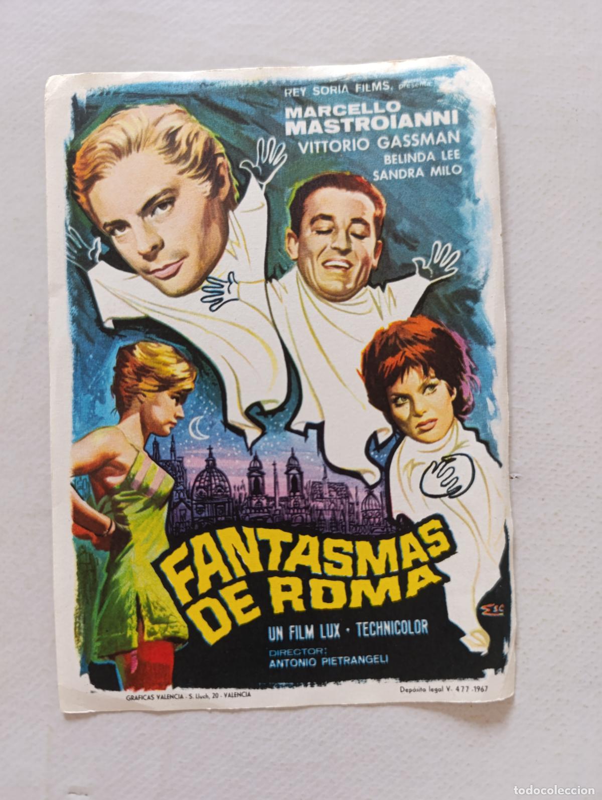 Cine: FOLLETO DE MANO - FANTASMAS DE ROMA - MARCELLO MASTROIANNI, VITTORIO GASSMAN - SIN PUBLICIDAD (148F)