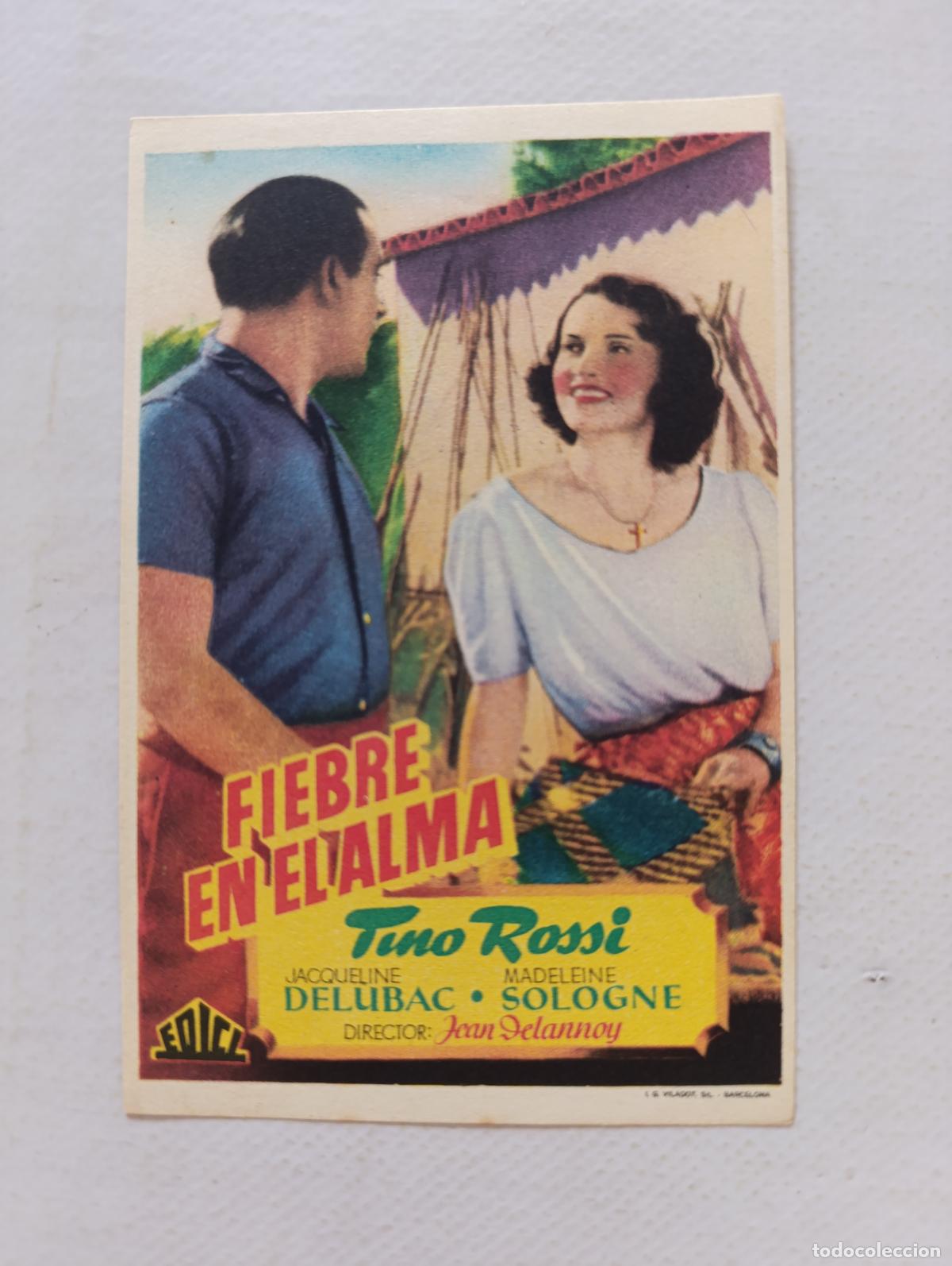 Cine: FOLLETO DE MANO - FIEBRE EN EL ALMA - TINO ROSSI (148F)