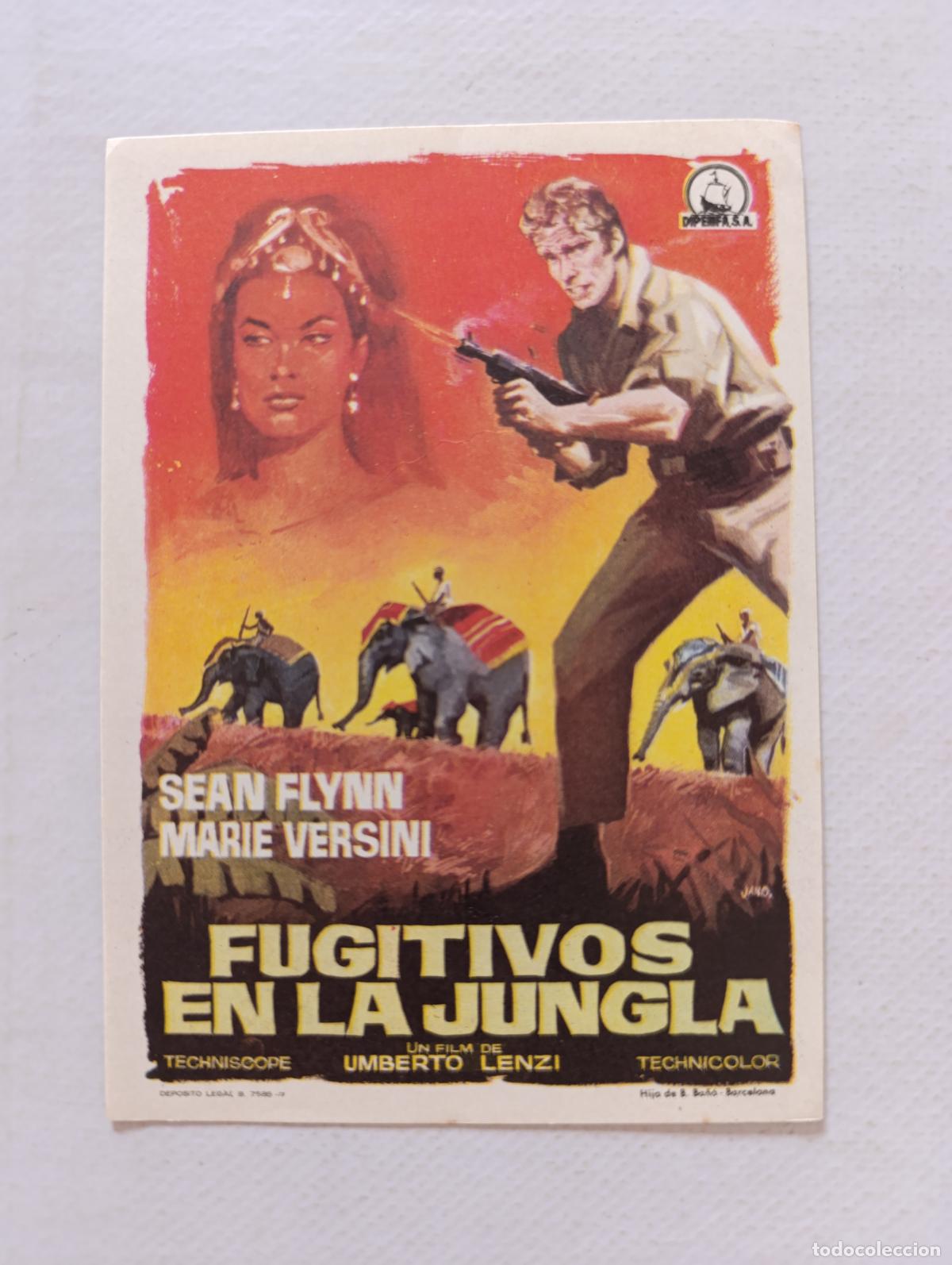 Cine: FOLLETO DE MANO - FUGITIVOS EN LA JUNGLA - SEAN FLYNN - SIN PUBLICIDAD (148F)