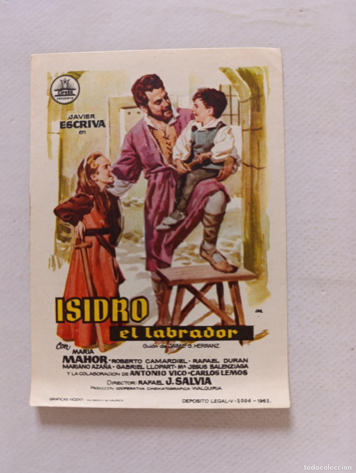 Cine: FOLLETO DE MANO - ISIDRO EL LABRADOR - JAVIER ESCRIVA - SIN PUBLICIDAD (148H)