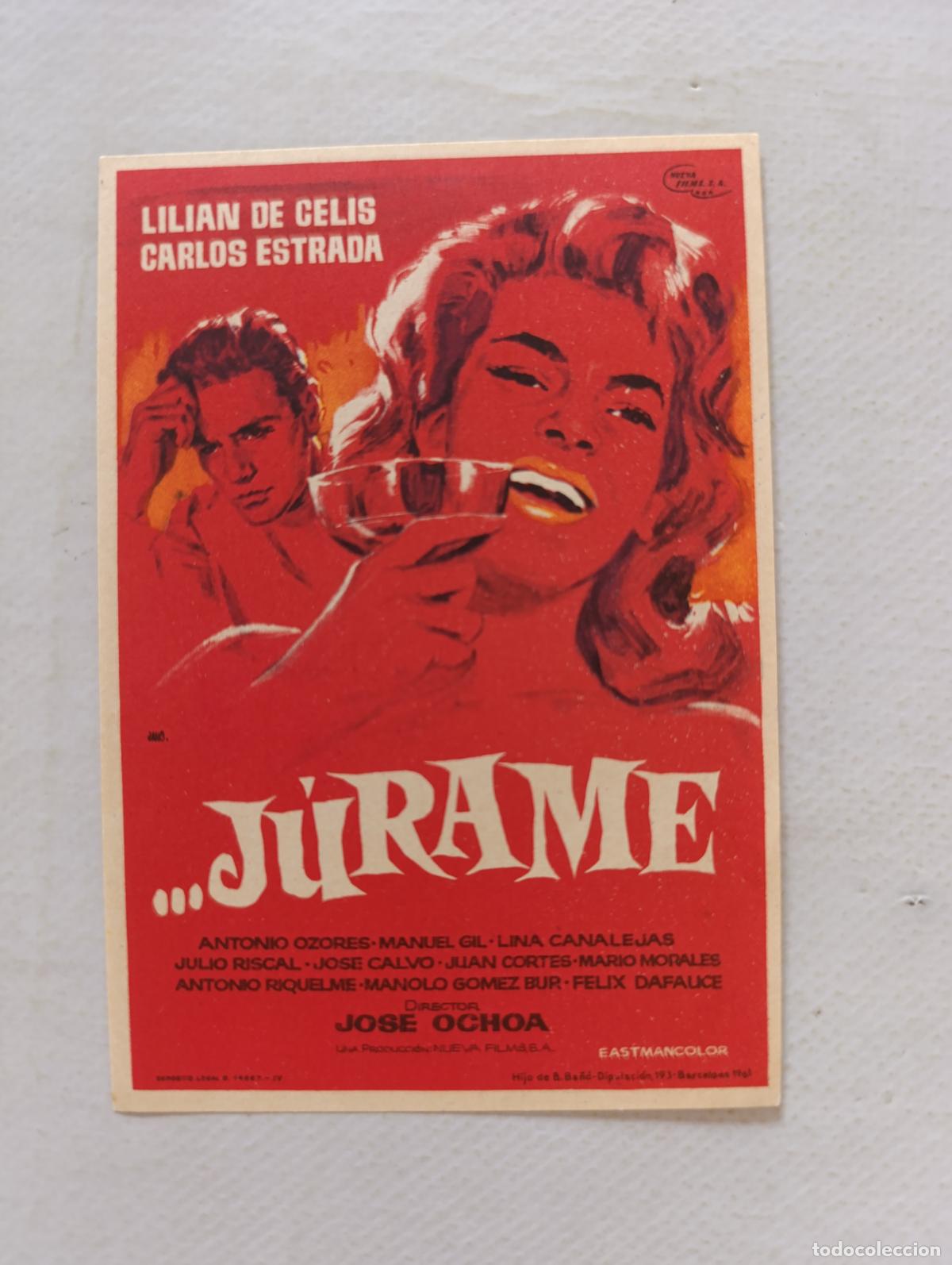  Foglietti di film di film antichi di cinema: FOLLETO DE MANO - ...JURAME - SIN PUBLICIDAD (148I)