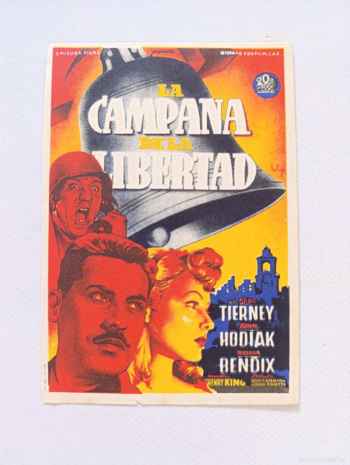 Cine: FOLLETO DE MANO - LA CAMPANA DE LA LIBERTAD - GENE TIERNEY - SIN PUBLICIDAD (148I)