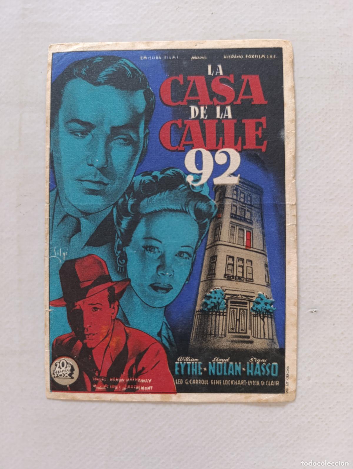 Cine: FOLLETO DE MANO - LA CASA DE LA CALLE 92 (148J)