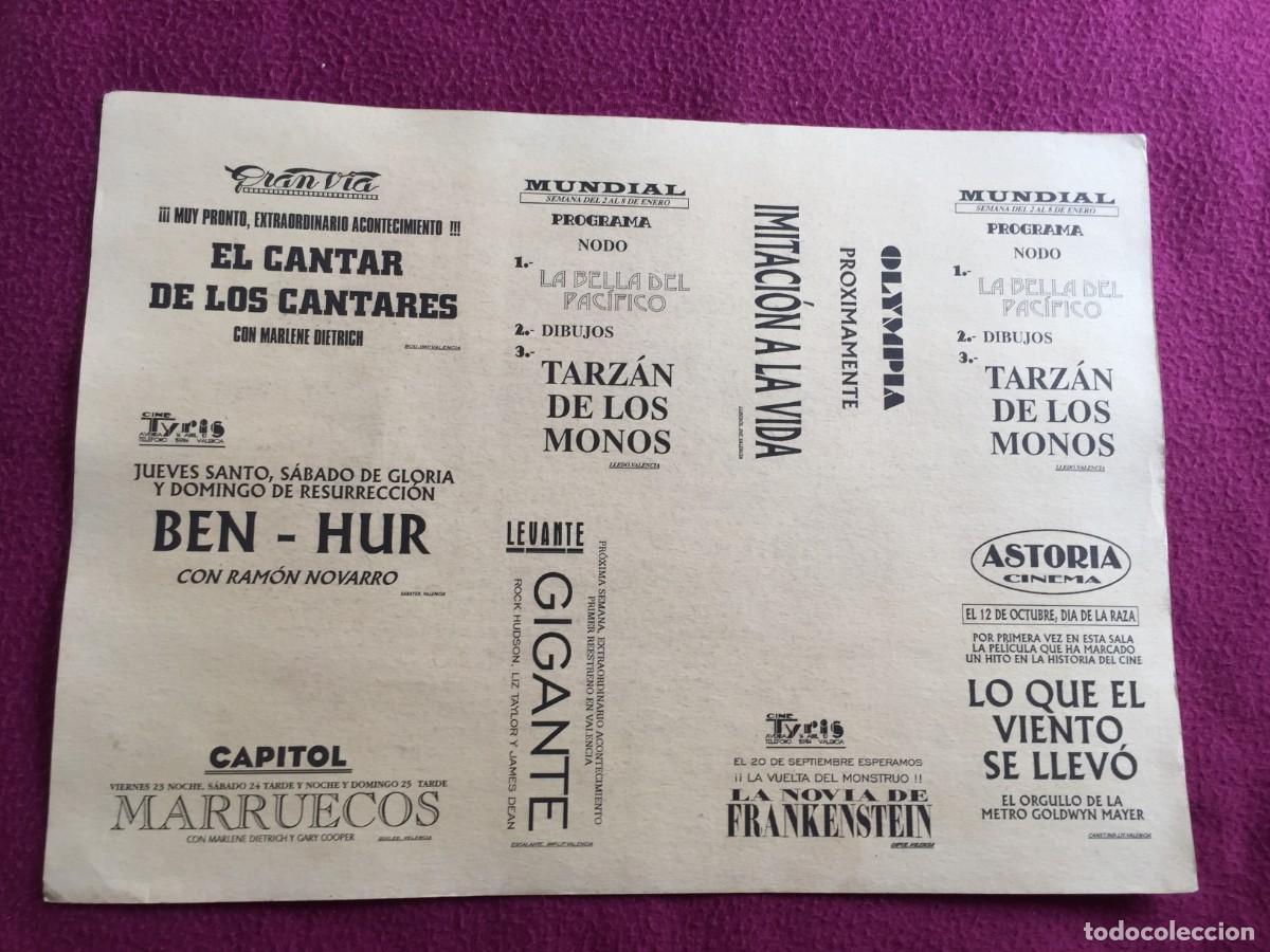 Cine: PRUEBA DE IMPRENTA DE 9 ANTIGUOS PROGRAMAS DE CINE EN CARTON - Foto 5