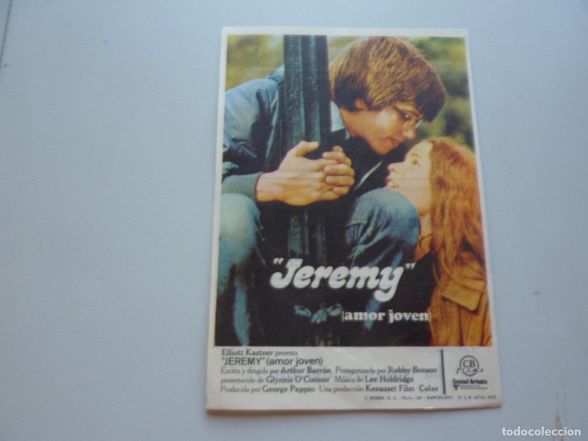 Cine: Folleto de cine &rdquo;JEREMY&rdquo; con publicidad