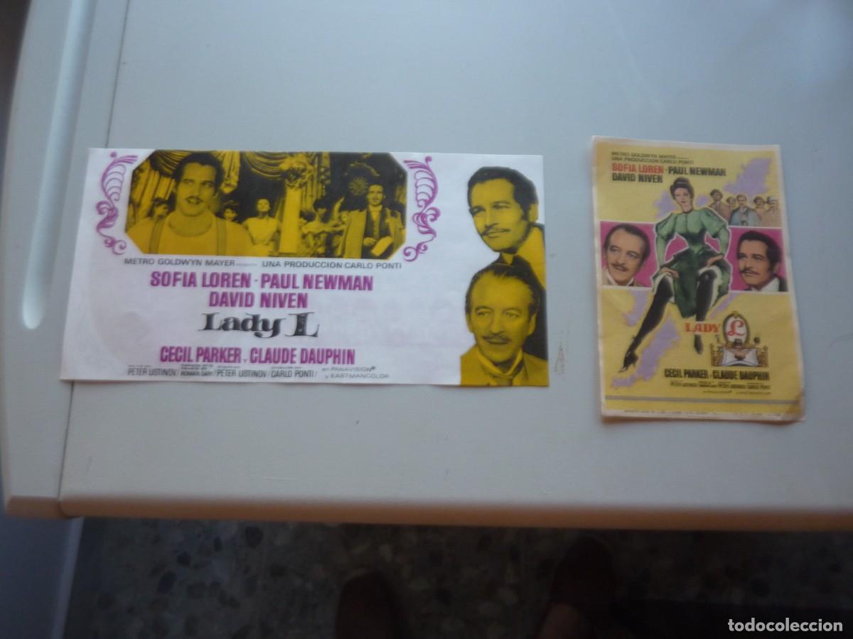 Cine: 2 Folletos de cine DIFERENTES de LADY L con publicidad