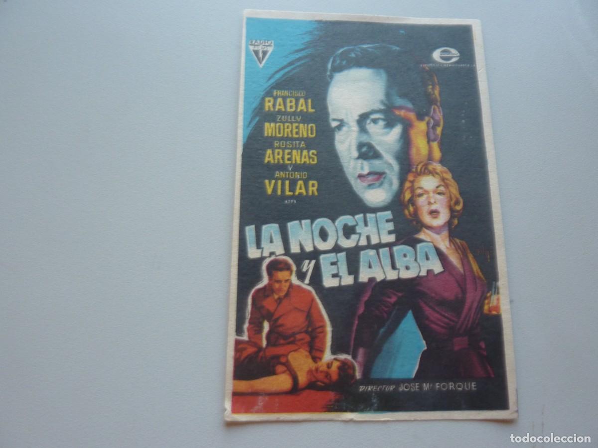 Cine: Folleto de cine LA NOCHE Y EL ALBA con publicidad