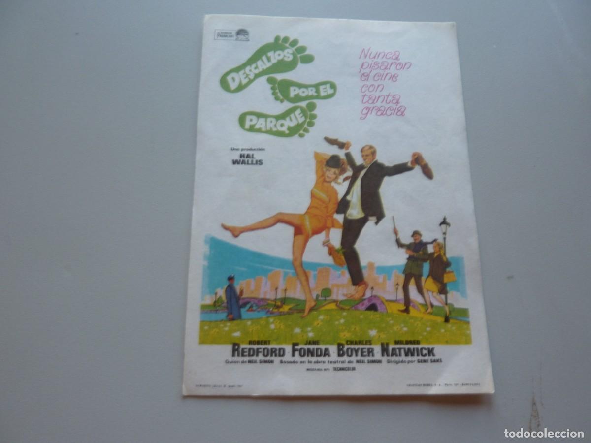 Cine: Folleto de cine DESCALSOS POR EL PARQUE con publicidad