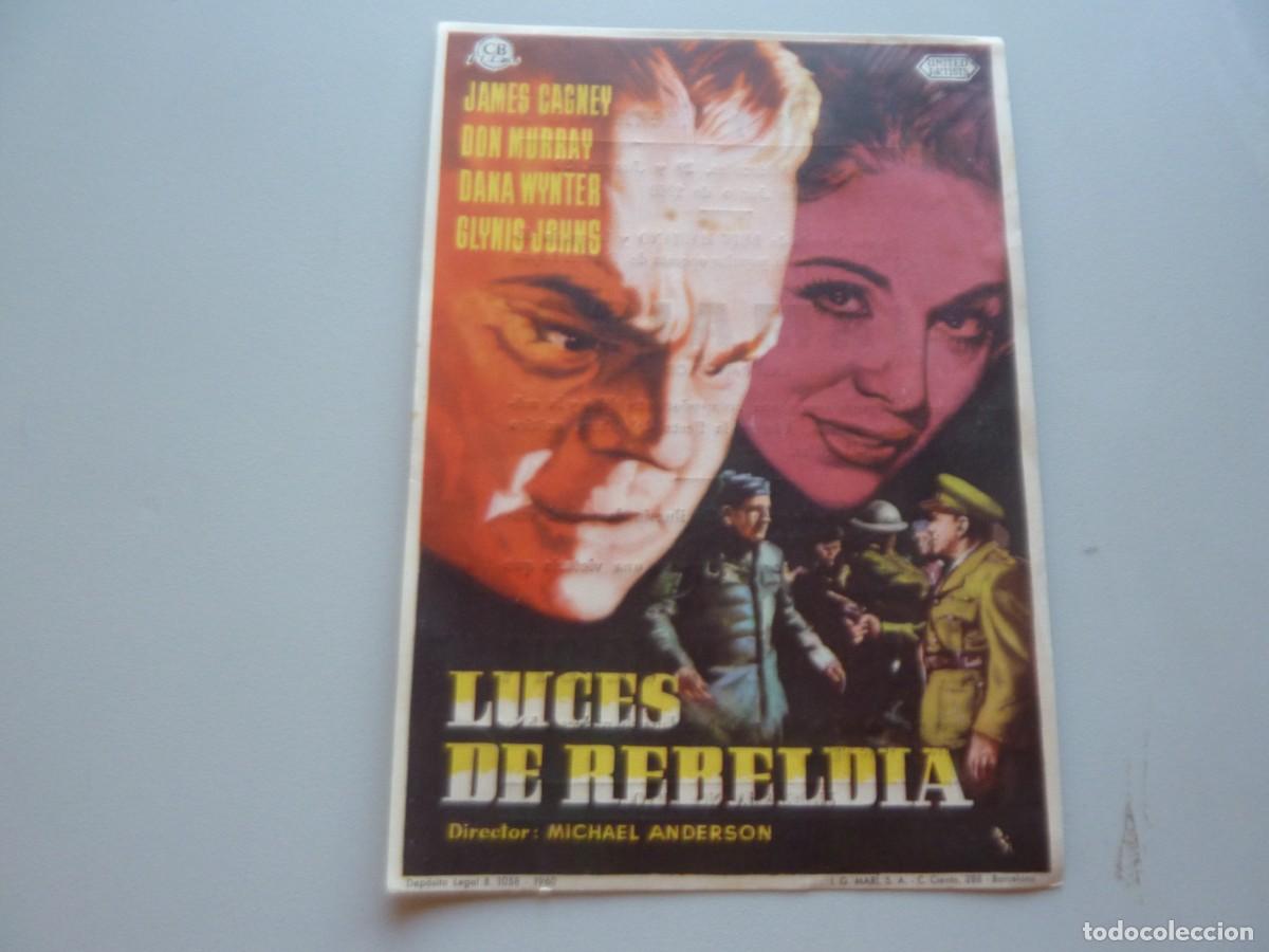 Cine: Folleto de cine LUCES DE REBELDIA con publicidad