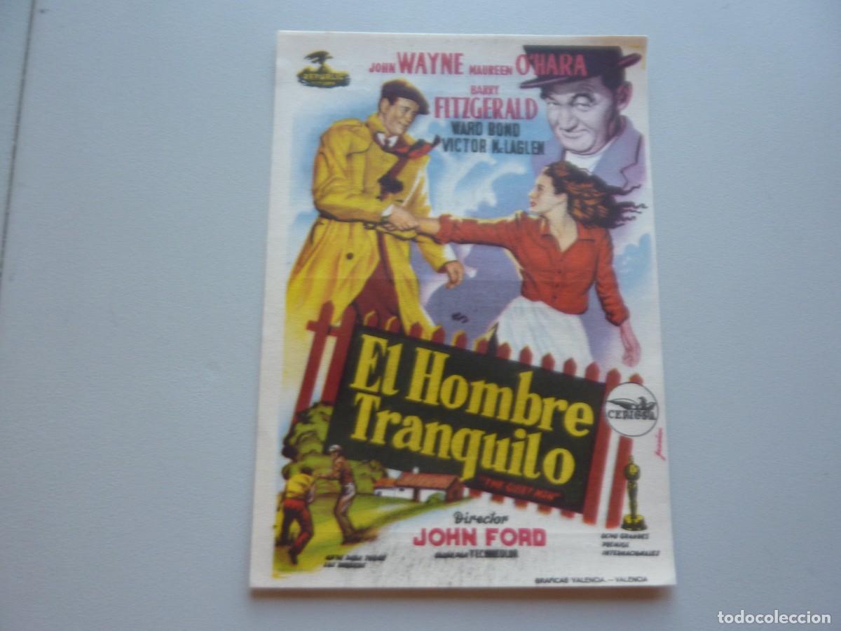 Cine: Folleto de cine EL HOMBRE TRAQUILO con publicidad
