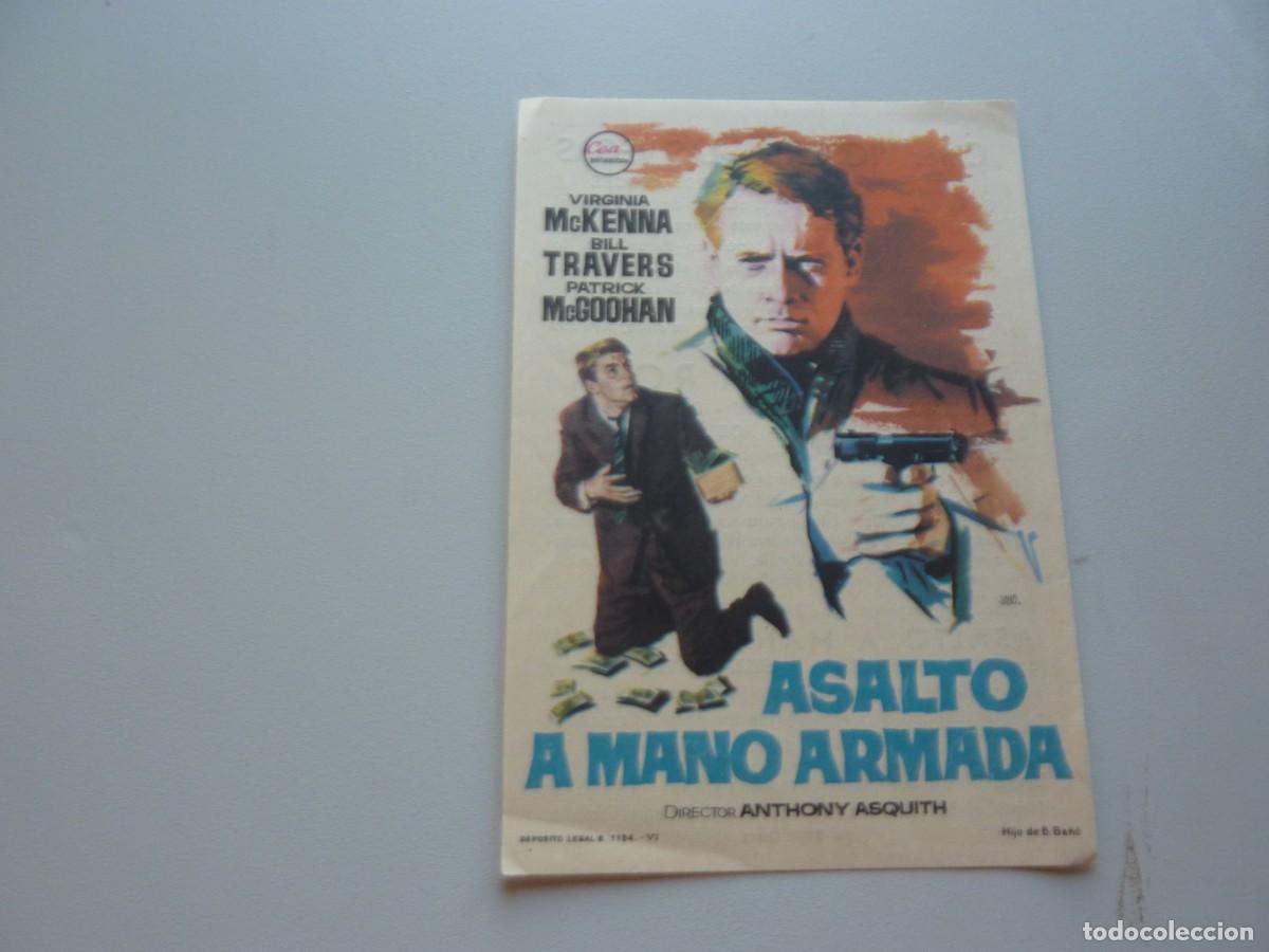 Cine: Folleto de cine ASALTO A MANO ARMADA con publicidad