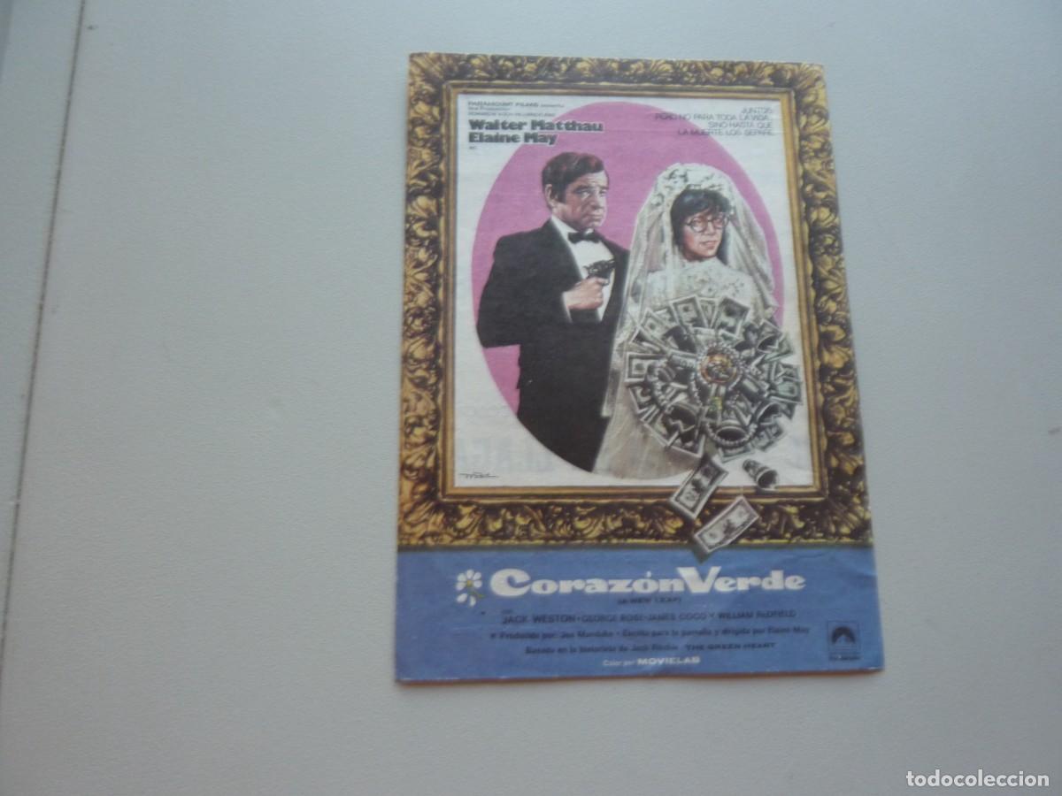 Cine: Folleto de cine CORAZON VERDE con publicidad