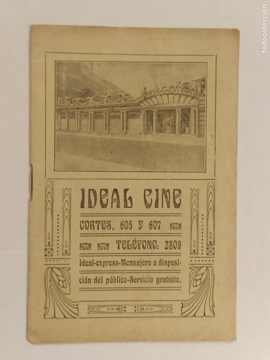 Cine: BARCELONA - IDEAL CINE - A&Ntilde;O 1913 - PROGRAMA DE CINE ANTIGUO - LIBRETO CON MUCHO CONTENIDO-VER FOTOS