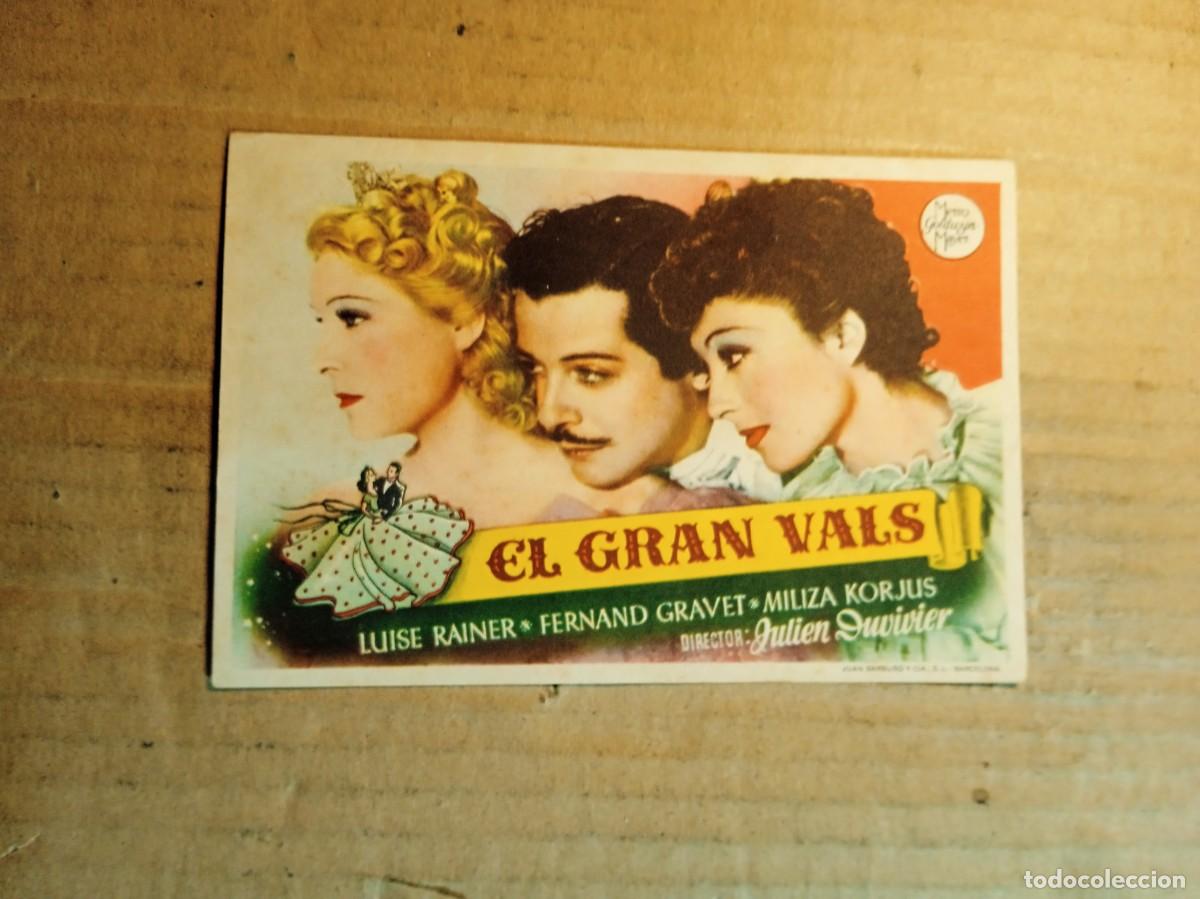 Cine: FOLLETO DE MANO SIN PUBLCIDAD EL GRAN VALS