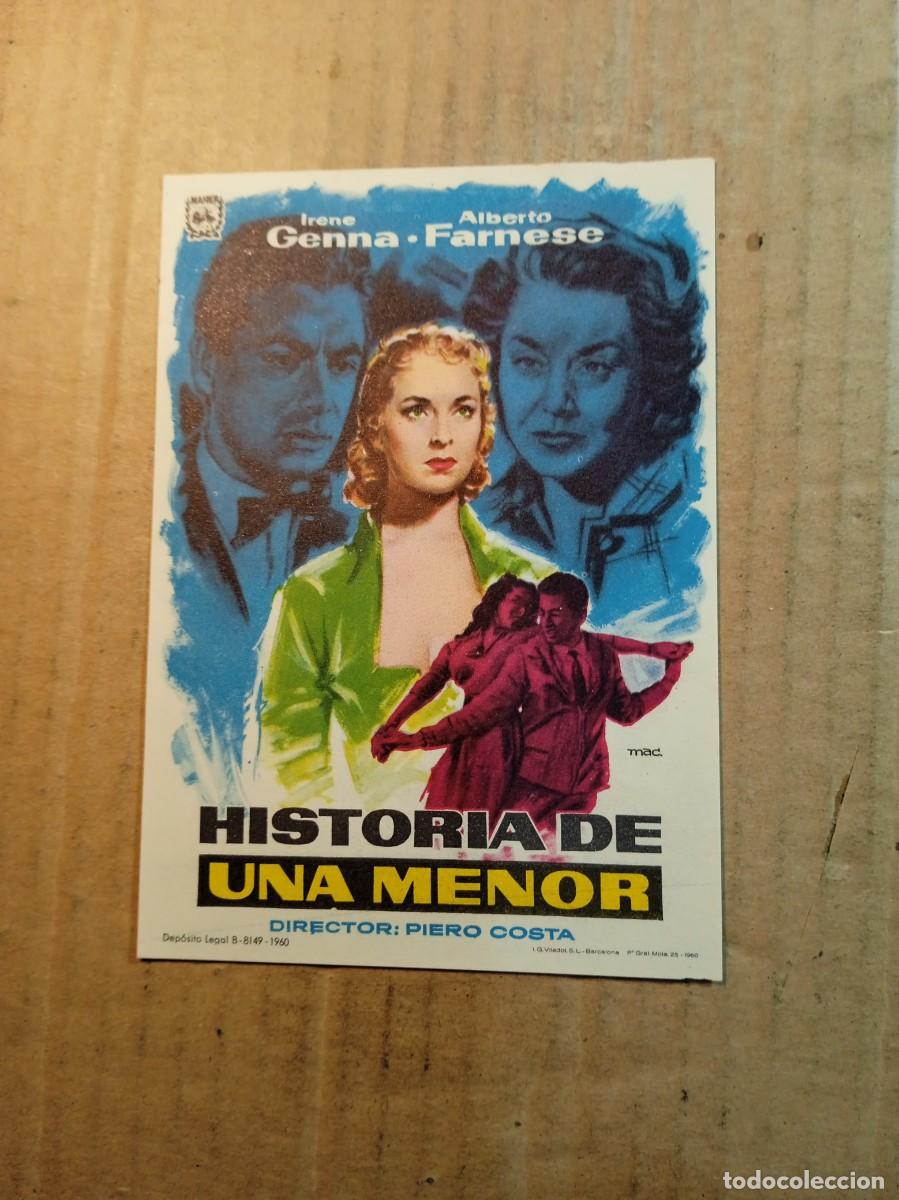 Cine: FOLLETO DE MANO SIN PUBLICIDAD HISTORIA DE UNA MENOR