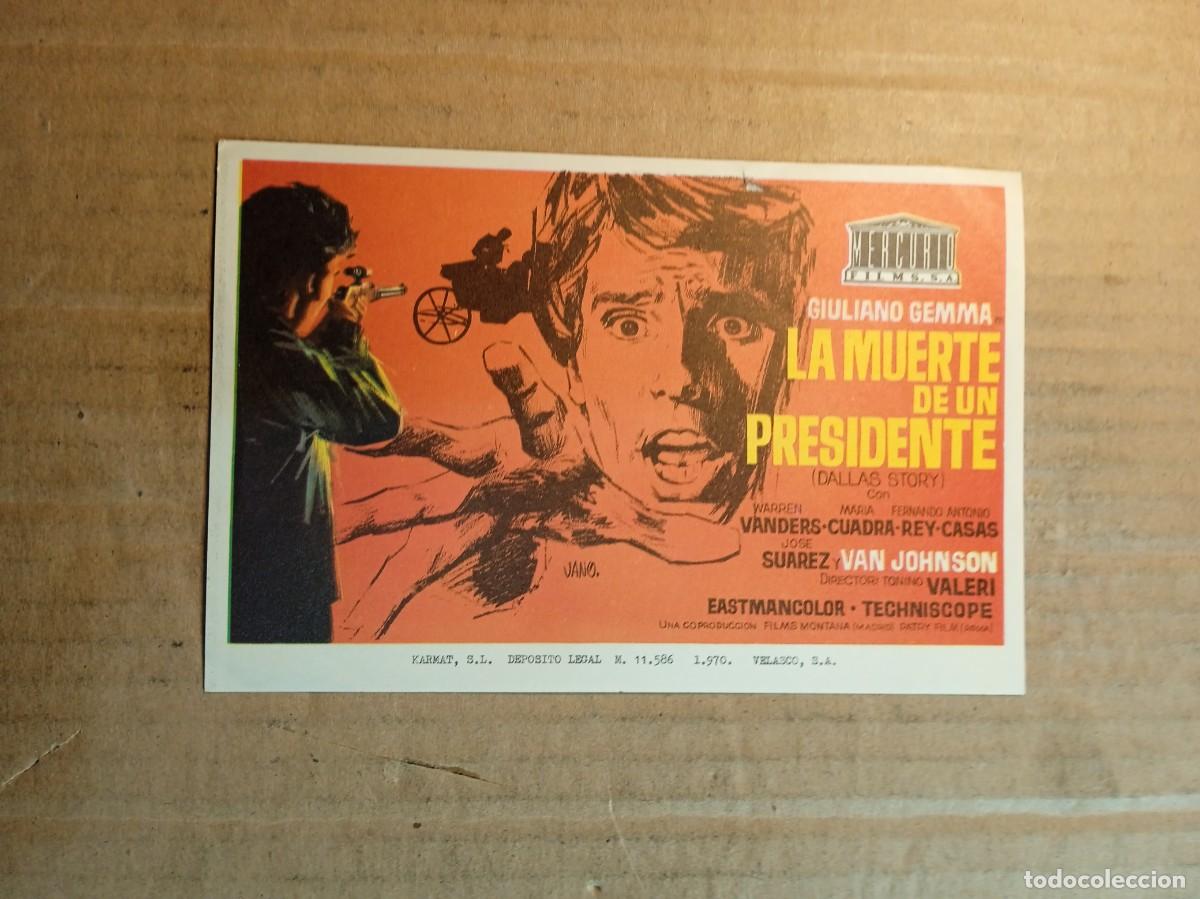 Folhetos de m&atilde;o de filmes antigos de cinema: FOLLETO DE MANO SIN PUBLICIDAD LA MUERTE DEL PRESIDENTE