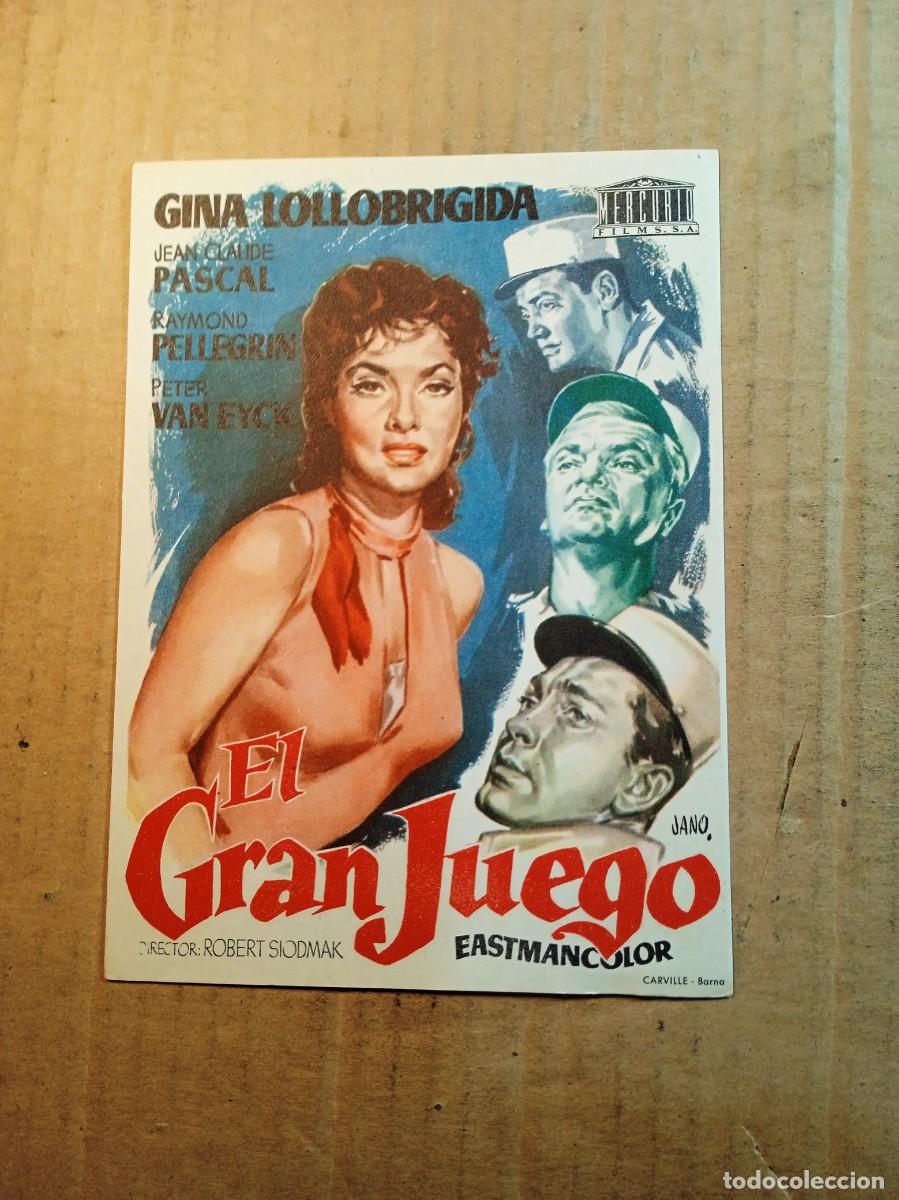 Cine: FOLLETO DE MANO SIN PUBLICIDAD EL GRAN JUEGO