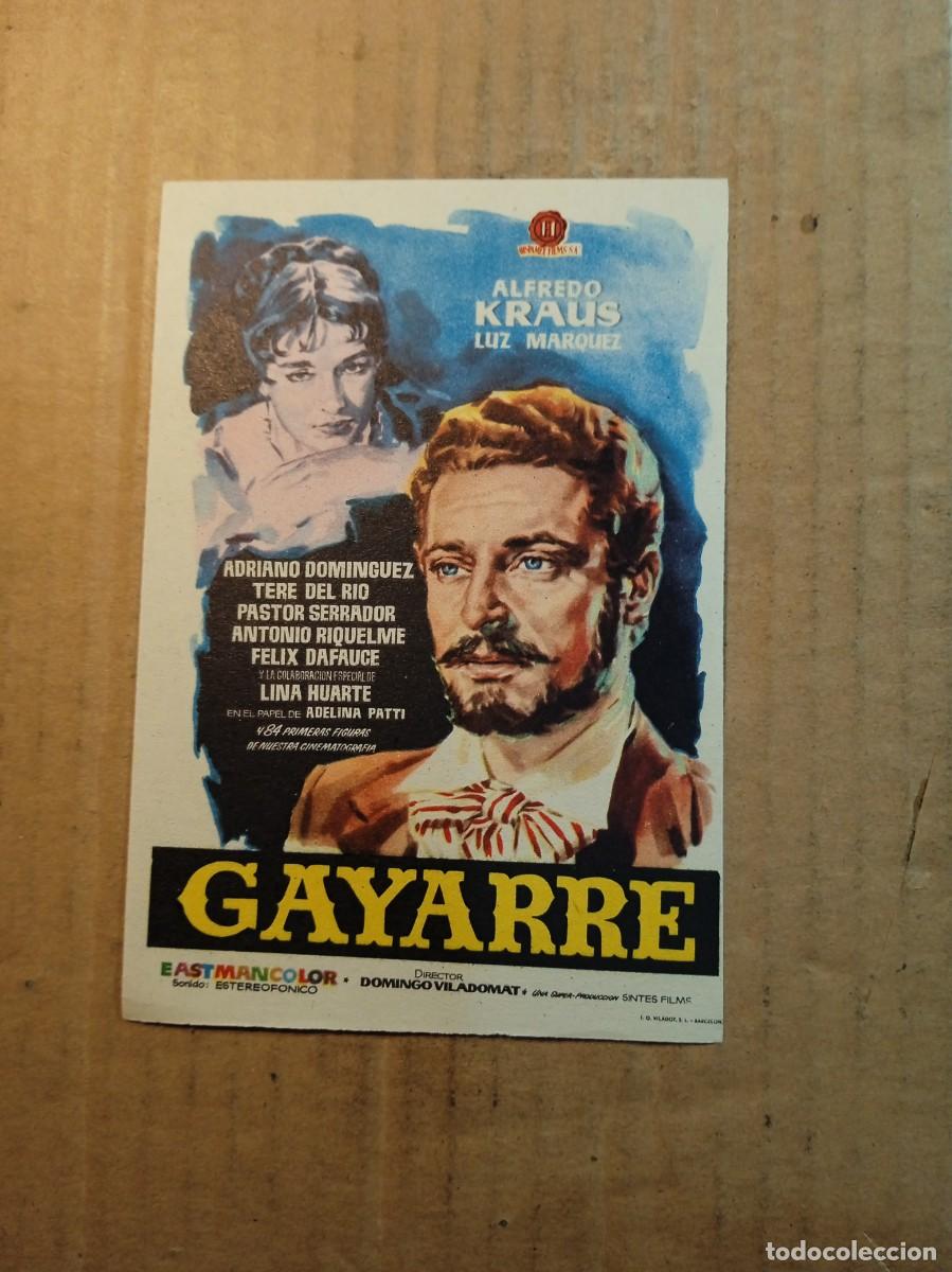 Cine: FOLLETO DE MANO SIN PUBLICIDAD GAYARRE
