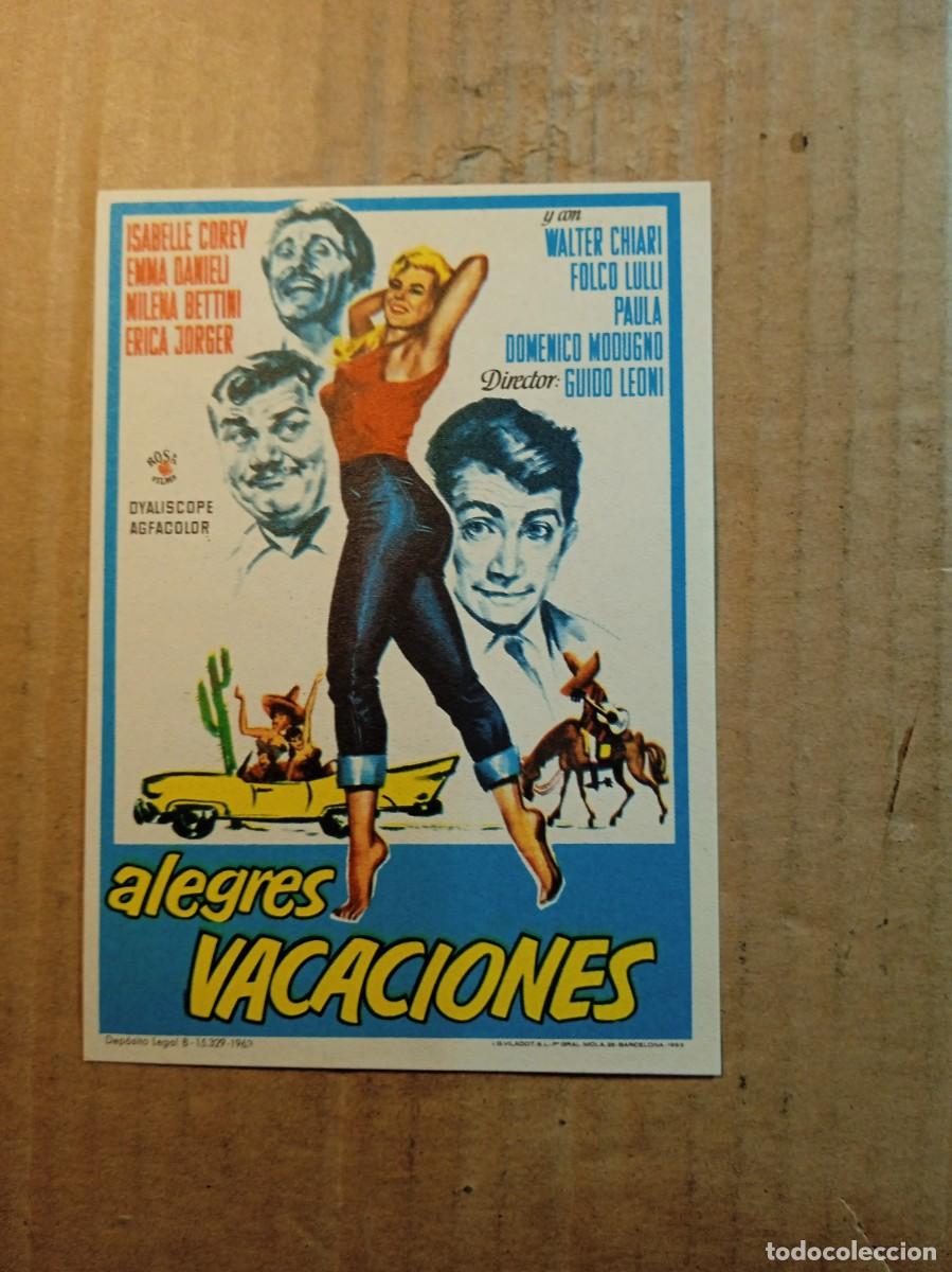Cine: FOLLETO DE MANO SIN PUBLICIDAD ALEGRES VACACIONES