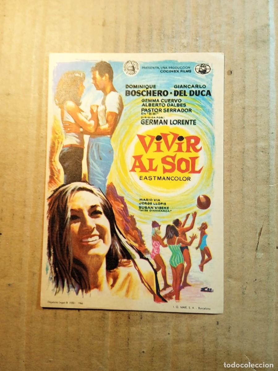 Cine: FOLLETO DE MANO SIN PUBLICIDAD VIVIR AL SOL