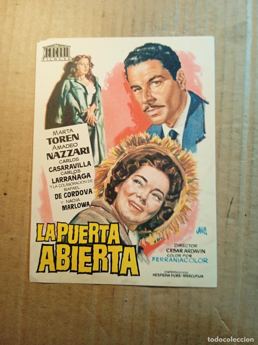 Cine: FOLLETO DE MANO SIN PUBLICIDAD LA PUERTA ABIERTA