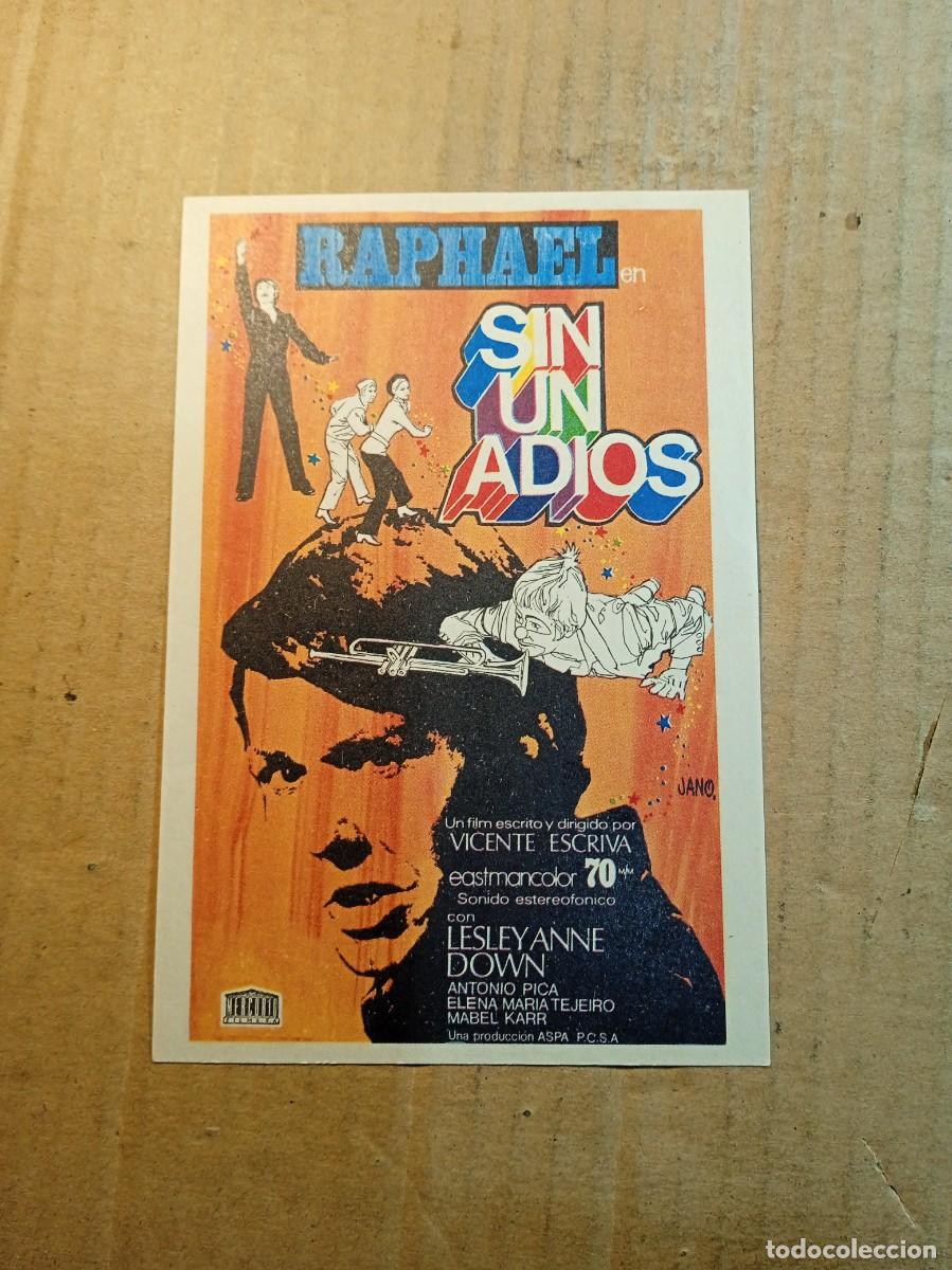 Cine: FOLLETO DE MANO SIN PUBLICIDAD RAPHAEL SIN UN ADIOS