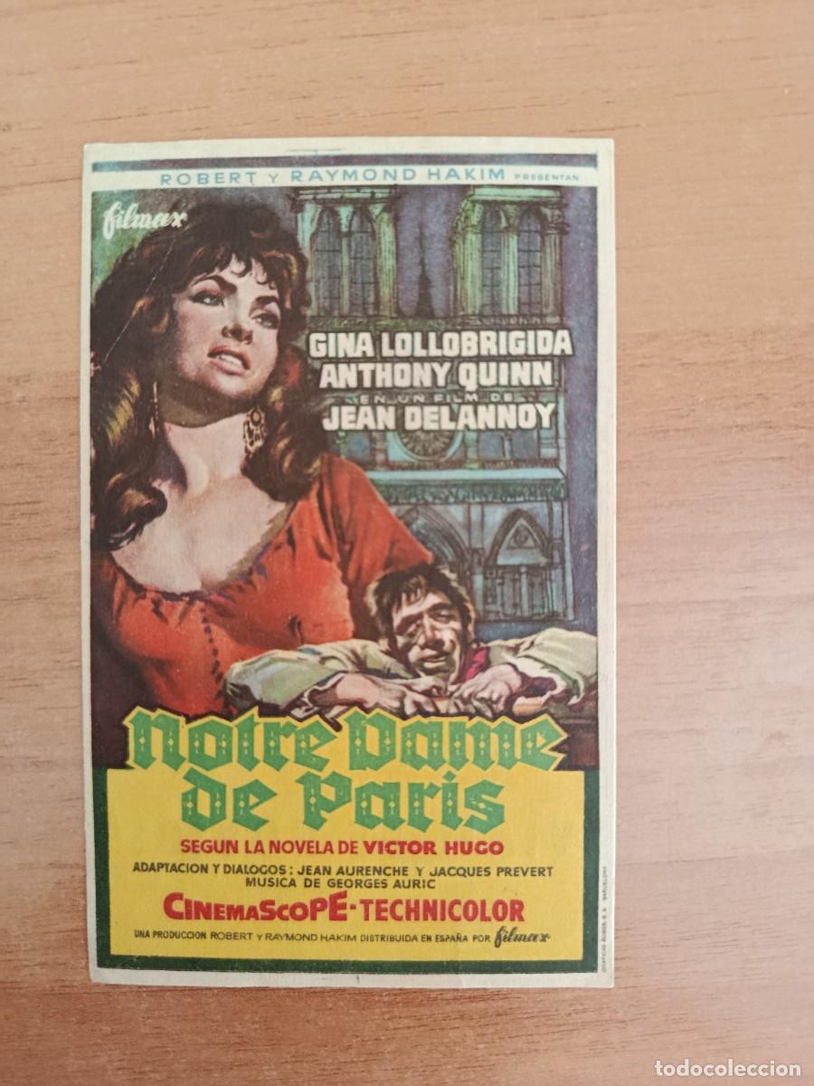  Foglietti di film di film antichi di cinema: TAMMY--PROGRAMA DE CINE---NOTRE DAME DE PARIS C.T