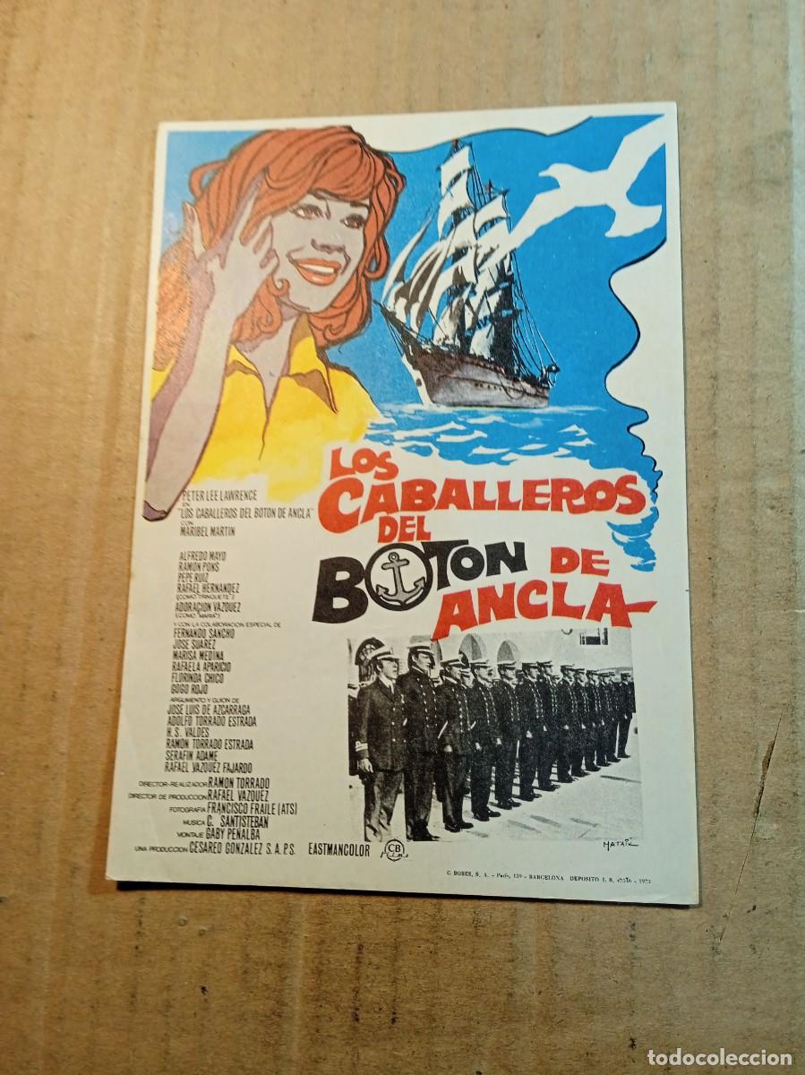 Cine: FOLLETO DE MANO SIN PUBLICIDAD LOS CABALLEROS DEL BOTON DE ANCLA