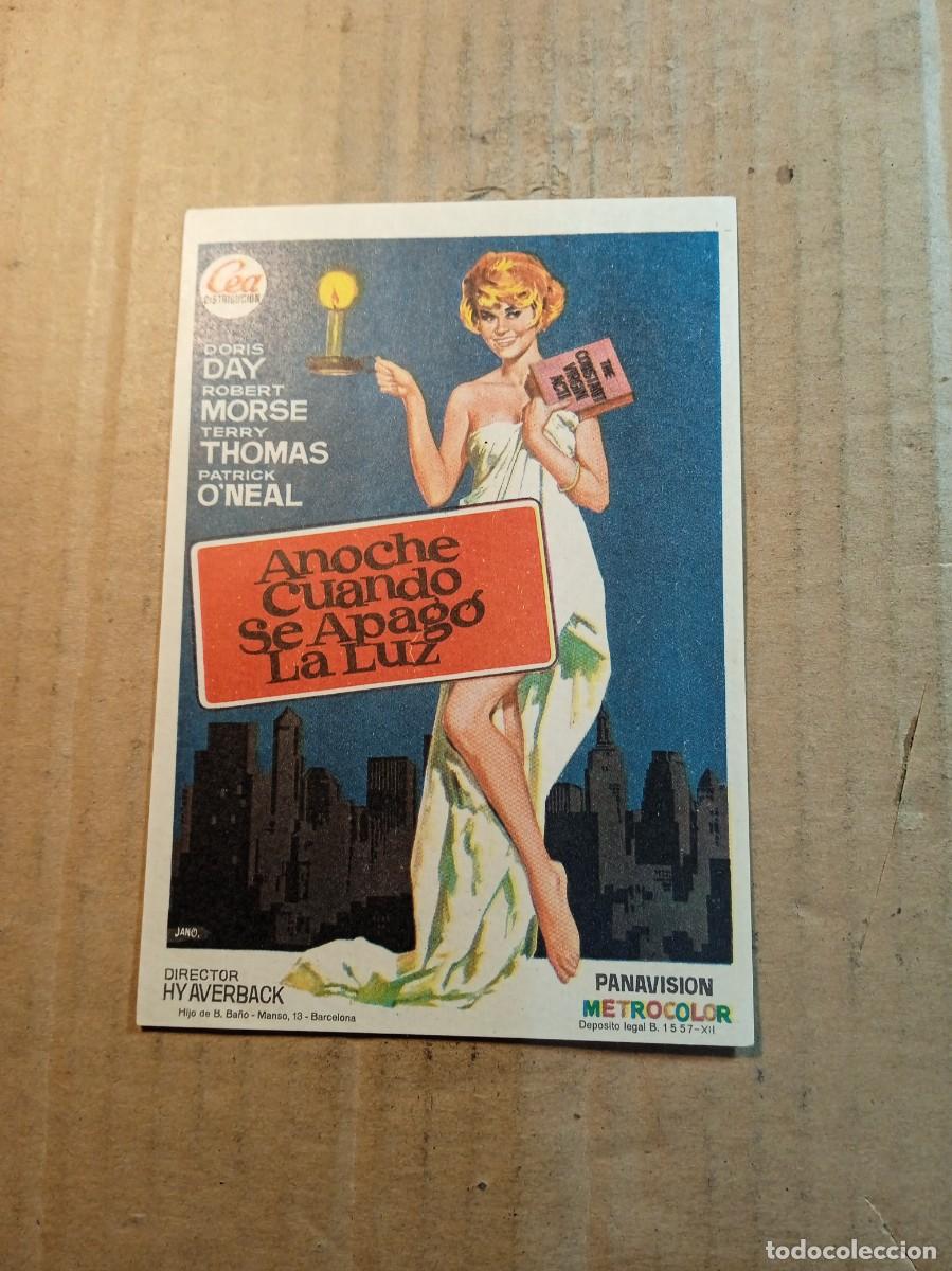 Cine: FOLLETO DE MANO SIN PUBLICIDAD ANOCHE CUANDO SE APAGO LA LUZ