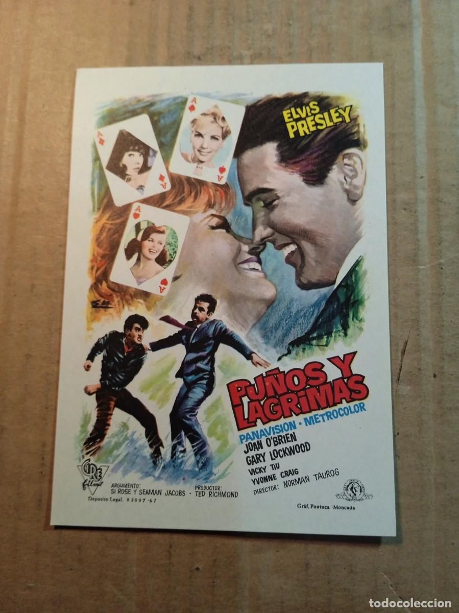Cine: FOLLETO DE MANO SIN PUBLICIDAD ELVIS PRESLEY PU&Ntilde;OS Y LAGRIMAS