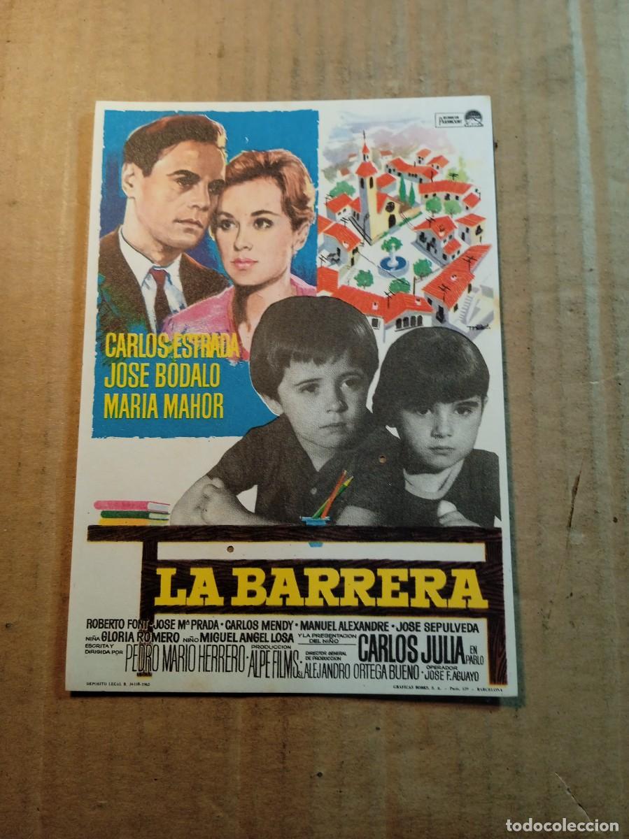 Cine: FOLLETO DE MANO SIN PUBLICIDAD LA BARRERA