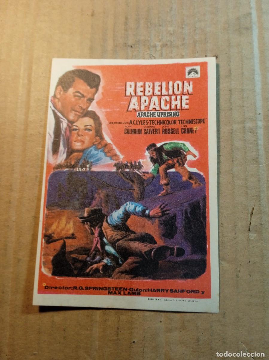 Cine: FOLLETO DE MANO SIN PUBLICIDAD REBELION APACHE