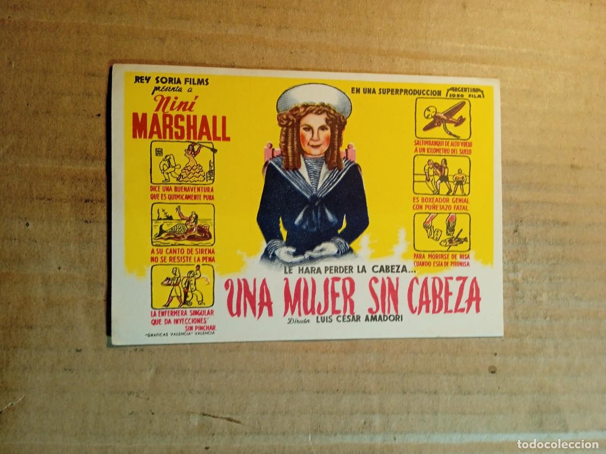 Cine: FOLLETO DE MANO SIN PUBLICIDAD UNA MUJER SIN CABEZA
