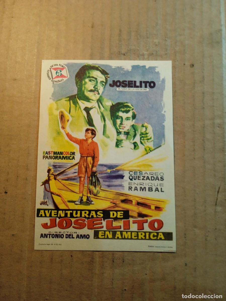 Cine: FOLLETO DE MANO SIN PUBLICIDAD AVENTURAS DE JOSELITO EN AMERICA